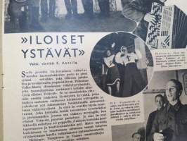 Hakkapeliitta 1943 nr 28, sis. mm. seur. artikkelit / kuvat / mainokset; Sotatilannekatsaus, Kesäinen tuokiokuva etulinjoilta, Telttasauna, Bismarck