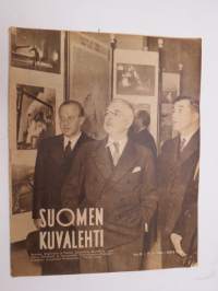 Suomen Kuvalehti 1946 nr 42, ilmestynyt 19.10.1946, sis. mm. seur. artikkelit / kuvat / mainokset; Kansikuva &quot;Tulevaisuuden Englanti -näyttelyn vieraita&quot;, Säteri