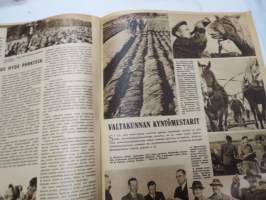 Suomen Kuvalehti 1946 nr 42, ilmestynyt 19.10.1946, sis. mm. seur. artikkelit / kuvat / mainokset; Kansikuva &quot;Tulevaisuuden Englanti -näyttelyn vieraita&quot;, Säteri