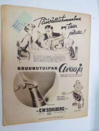 Suomen Kuvalehti 1946 nr 42, ilmestynyt 19.10.1946, sis. mm. seur. artikkelit / kuvat / mainokset; Kansikuva &quot;Tulevaisuuden Englanti -näyttelyn vieraita&quot;, Säteri