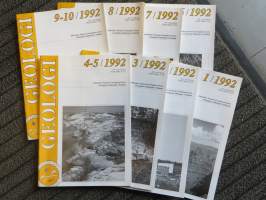 Geologi vsk. Suomen geologisen seuran vuosilehti 1-10/1992