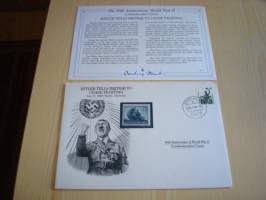 2. maailmansota, WWII, Hitler tells British to Cease Fighting, 50th Anniversary World War Commemorative Cover, 1940-1990, kuori + kortti, harvinaisempi versio,