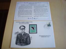 2. maailmansota, WWII, Rommel Named Commander of Africa Corps, 50th Anniversary World War Commemorative Cover, 1941-1991, kuori + kortti, harvinaisempi versio,