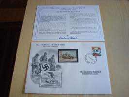 2. maailmansota, WWII, All Figthing in Italy Ends, 50th Anniversary World War Commemorative Cover, 1945-1995, kuori + kortti, harvinaisempi versio, hieno. Katso
