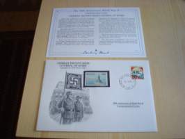 2. maailmansota, WWII, German Troops Seize Control of Rome, 50th Anniversary World War Commemorative Cover, 1943-1993, kuori + kortti, harvinaisempi versio, hieno.