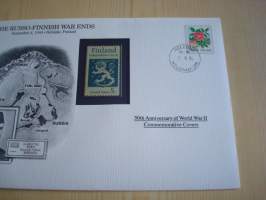 2. maailmansota, WWII, The Russo-Finnish War Ends, Mannerheim, 50th Anniversary World War Commemorative Cover, 1944-1994, kuori + kortti, harvinaisempi versio,