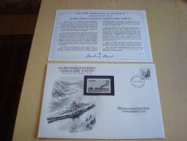 2. maailmansota, WWII, Allies Finally Destroy German Ship Tirpitz, 50th Anniversary World War Commemorative Cover, 1944-1994, kuori + kortti, harvinaisempi versio,