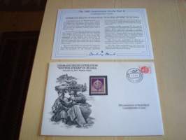 2. maailmansota, WWII, Germans Begin Operation &quot;Winter Storm&quot; in Russia, 50th Anniversary World War Commemorative Cover, 1942-1992, kuori + kortti, harvinaisempi