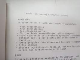 Hakki-juontokoura / Nokka-griparen - Asennus, käyttö- ja huolto-ohjeet, varaosaluettelo / Monterings- bruks- och serviceanvisningar + reservedelskatalog