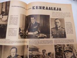 Suomen Kuvalehti 1941 nr 42, sis. mm. seur. artikkelit / kuvat / mainokset; Kansikuva Kenraali A.E. Heinrichs ja Eversti K. Tapola, Maila Talvio 70-vuotias, 105