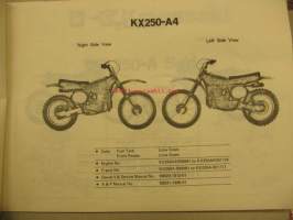 Kawasaki KX250-A Parts catalog varaosaluettelo