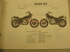 Kawasaki Z440-A Parts Catalog varaosaluettelo