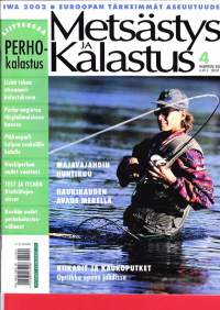 Metsästys ja Kalastus 4 / 2002. Majavajahdin huhtikuu; Haukikauden avaus merellä; Kiikarit ja kaukoputket; Ahventartat ja paistettu ahvenfile;