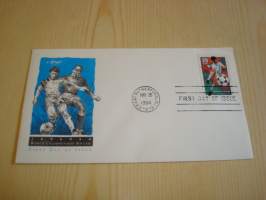 1994 Football World Cup, jalkapallon maailmanmestaruuskisat, FIFA, USA, 1994, ensipäiväkuori, FDC, hieno. Katso myös muut kohteeni mm. noin 1200 erilaista