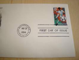 1994 Football World Cup, jalkapallon maailmanmestaruuskisat, FIFA, USA, 1994, ensipäiväkuori, FDC. Katso myös muut kohteeni mm. noin 1200 erilaista