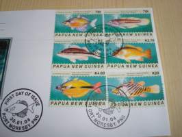 Kaloja, 2004, Papua Uusi-Guinea, ensipäiväkuori, FDC, 6 erilaista postimerkkiä, hieno ja kookas kuori. Katso myös muut kohteeni mm. noin 1200 erilaista