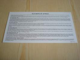 Old Maps of Africa, vanhat kartat, Claudius Ptolemy, 1991, Bobhuthatswana, ensipäiväkuori, FDC + kortti, 4 erilaista postimerkkiä, hieno. Katso myös muut