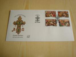 Pääsiäinen, Jeesus, Easter Stamps, 1991, Bobhuthatswana, ensipäiväkuori, FDC + kortti, 4 erilaista postimerkkiä, hieno. Katso myös muut kohteeni mm. noin