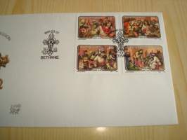 Pääsiäinen, Jeesus, Easter Stamps, 1991, Bobhuthatswana, ensipäiväkuori, FDC + kortti, 4 erilaista postimerkkiä, hieno. Katso myös muut kohteeni mm. noin