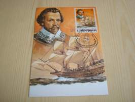 Merirosvo Sir Francis Drake, Golden Hind, Sao Tome &amp; Principe, 1982, maksikortti, FDC, hieno. Katso myös muut kohteeni mm. noin 1200 erilaista amerikkalaista