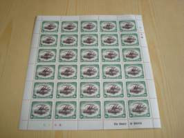 Postimerkkiarkki, Papua Uusi-Guinea, Täysi arkki, 30 postimerkkiä, hieno. Katso myös muut kohteeni mm. noin 1200 erilaista amerikkalaista ensipäiväkuorta
