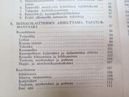 Hitsauksen aiheuttama palon- ja tapaturmanvaara - Kauppa- ja teollisuusministeriön ammattikasvatusosaston tarkastama ja hyväksymä oppikirja -welding hazards