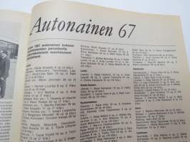 Auto ja Liikenne 1967 nr 6, sis. mm. seur. artikkelit / kuvat / mainokset; Kansikuva Peugeot 404 farmari / familiale, M/S Finlandia - maailman suurin autolautta,