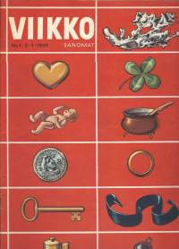 Viikkosanomat  2,1.1959  nr 1 / Kansi Lamdström, Masi sarjakuva, tieteemme polkee paikallaan, kotona ja kaukana tapahtuu kuvareportaasi, Kansallismuseo,