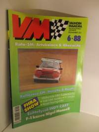 Vauhdin maailma 1988 / 6 -mm. Formula 1 kasvo Nigel Mansell, Formula 1 Imola ja monaco, FHRA Amrican Car Show, Ralli-SM artukainen ja ahvenisto,F-4 venekausi