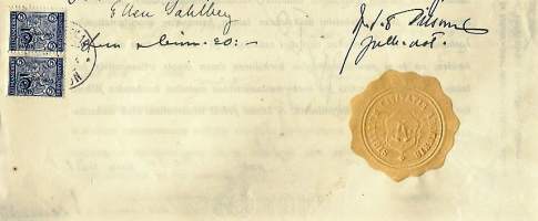 Lainakirja Valtiorautateiden eläkelaitos 1931 / Turun Raatihuoneen paperisinetti asiakirjalla