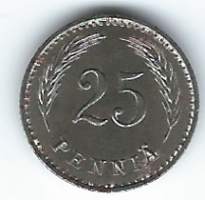 25  penniä  1943 Fe