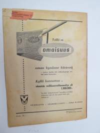 Naisten urheilulehti 1951 nr 10, sis. mm. seur. artikkelit / kuvat / mainokset; Toimitsijakurssit alkavat, Sunnuntaiaamu lastenkamarissa, Syksy konttorissa (muoti),