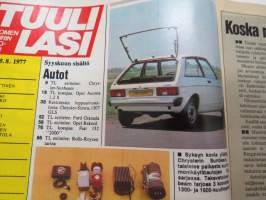 Tuulilasi 1977 nr 9, sis. mm. seur. artikkelit / kuvat / mainokset; Kansikuva &amp; Kestotestin loppuarvostelu Chrysler-Simca 1308 GLS, Ruoste pois ilman myrkkyjä,
