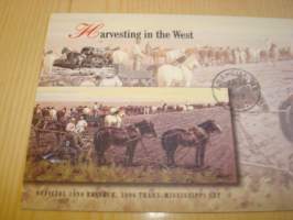 Harvesting in the West, 1998, USA, ensipäiväkuori, FDC. Katso myös muut kohteeni mm. noin 1200 erilaista amerikkalaista ensipäiväkuorta 1920-luvulta