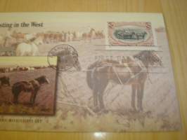 Harvesting in the West, 1998, USA, ensipäiväkuori, FDC. Katso myös muut kohteeni mm. noin 1200 erilaista amerikkalaista ensipäiväkuorta 1920-luvulta