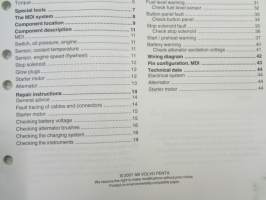 Volvo Penta Workshop manual A - Group 30 Electrical system, Marine Diesel engines, katso tarkemmat mallien merkinnät kuvasta.