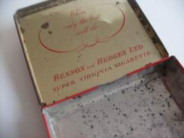 Benson and Hedges Super Virginia  cigarette - savukerasia peltiä , koko 8x8x2 cm