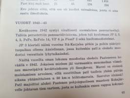 Kymen Jääkäripataljoona (50 vuotta), sisältää joukko-osaston histoariaa, osallistuminen sotiin, eri kirjoittajien artikkeleita -military unit history