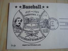 Baseball, Lou Gehrig, 1839-1989, USA, ensipäiväkuori, FDC. Katso myös muut kohteeni mm. noin 1200 erilaista amerikkalaista ensipäiväkuorta 1920-luvulta