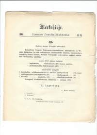 Kiertokirje N:o 6  Suomen Postihallitukselta 21.2.1896 - Wenäjän kultarahan kurssi ...  /Postihallitus oli vuosina 1881–1927 toiminut suomalainen