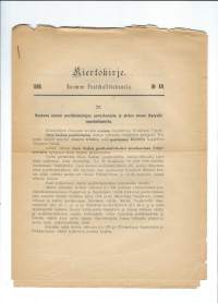 Kiertokirje N:o 15  Suomen Postihallitukselta 19.5.1896 - Annan tehdas, Kitelä ja Lappträsk postitoimistot  ...  /Postihallitus oli vuosina 1881–1927