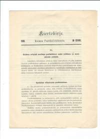 Kiertokirje N:o 26  Suomen Postihallitukselta 13.11.1896 - Postin talviliikennekausi höyrylaivat Express ja Sofia...  /Postihallitus oli vuosina 1881–1927