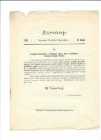 Kiertokirje N:o 31  Suomen Postihallitukselta 24.12.1896 - Venäjän rahan kurssi...  /Postihallitus oli vuosina 1881–1927 toiminut suomalainen keskusvirasto,