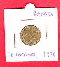 Ranska 10 centimes 1976.