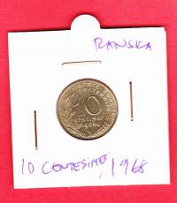 Ranska 10 centimes 1968.