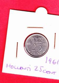 Hollanti 25 cent 1961.