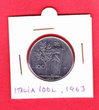 Italia 100 Liiraa 1963