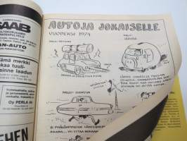 Moottori 1974 nr 1, sisältää mm. seur. artikkelit / kuvat / mainokset; Saab, Sunbeam 1300, Muistatko Adlerin?, RAC - Suomalaissirkus Englannin metsissä, Ladut