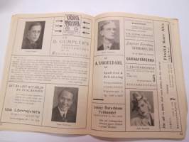Åbo Svenska Teater 1940-1941 Program - Skolka skolan (Unentschuldige Stunde) -teatterin ohjelmalehtinen / theatre program