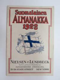 Suomalainen Almanakka ja Kalenteri 1923 - Nielsen &amp; Lundbeck - Vanhin ja Suurin Suomalainen Pankkiiriliike Amerikassa - 21-24 State Street, New York -suomalaisille